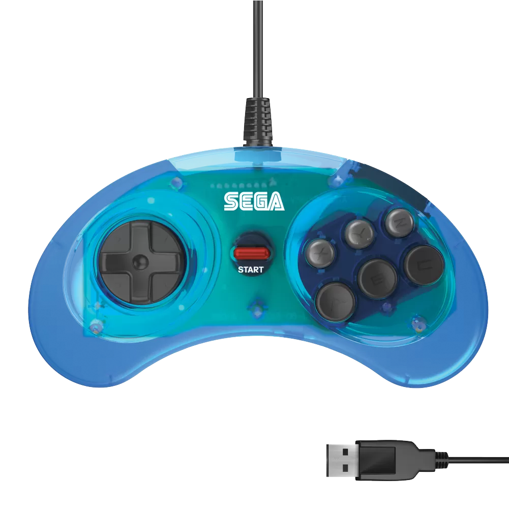 Mega Drive Colorway_6btn usb_clear blue